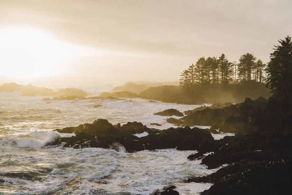 Endless waves rolling onto the rugged shores of Ucluelet – nature at its finest.