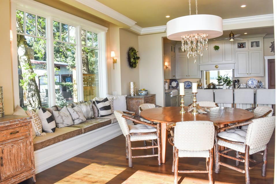 Dining area connected to the downstairs living room
