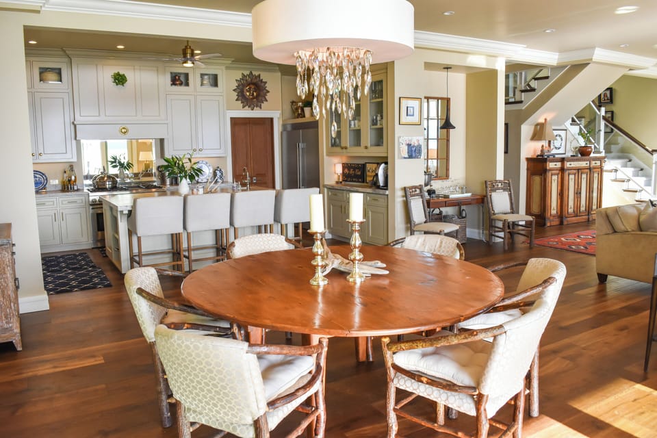 Dining area connected to the downstairs living room