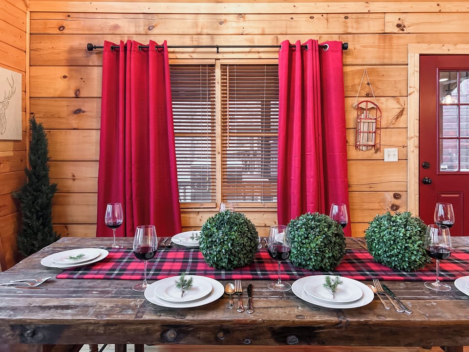 Dining space designed for family meals, game nights and gathering together during your mountain getaway.