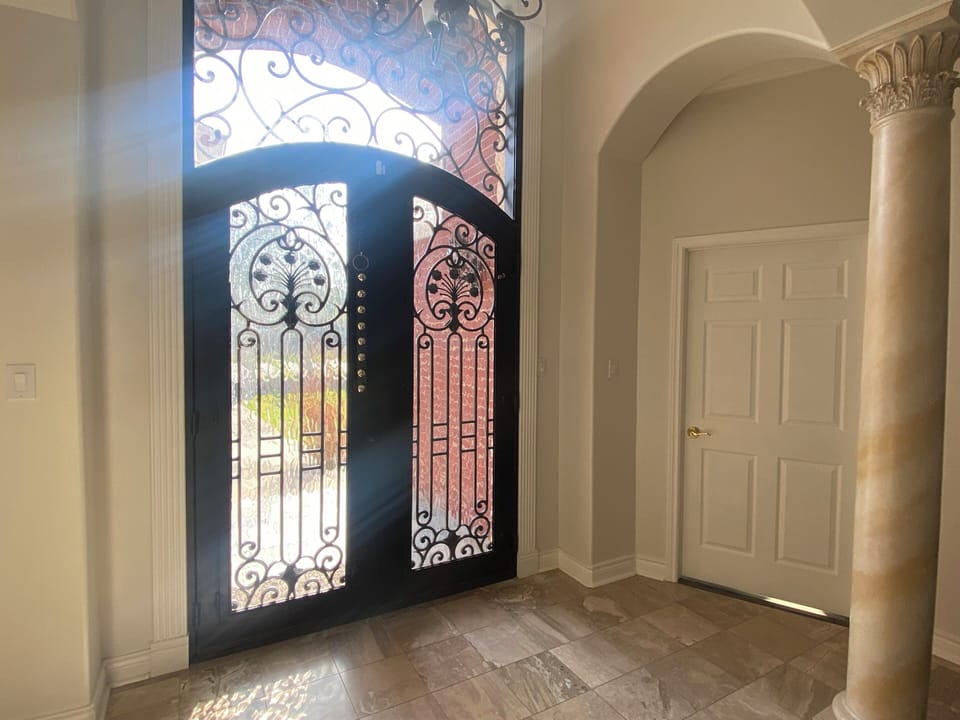 Wrought iron door, main house, handicap accessible, inside view