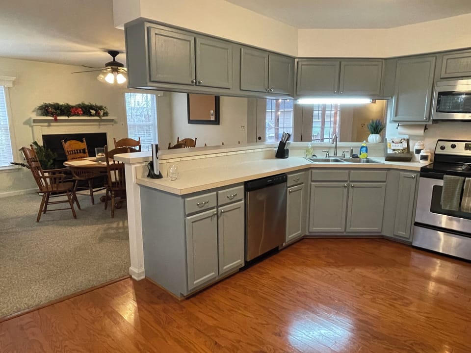 Lots of counter space to cook any meal with seating at the bar!
