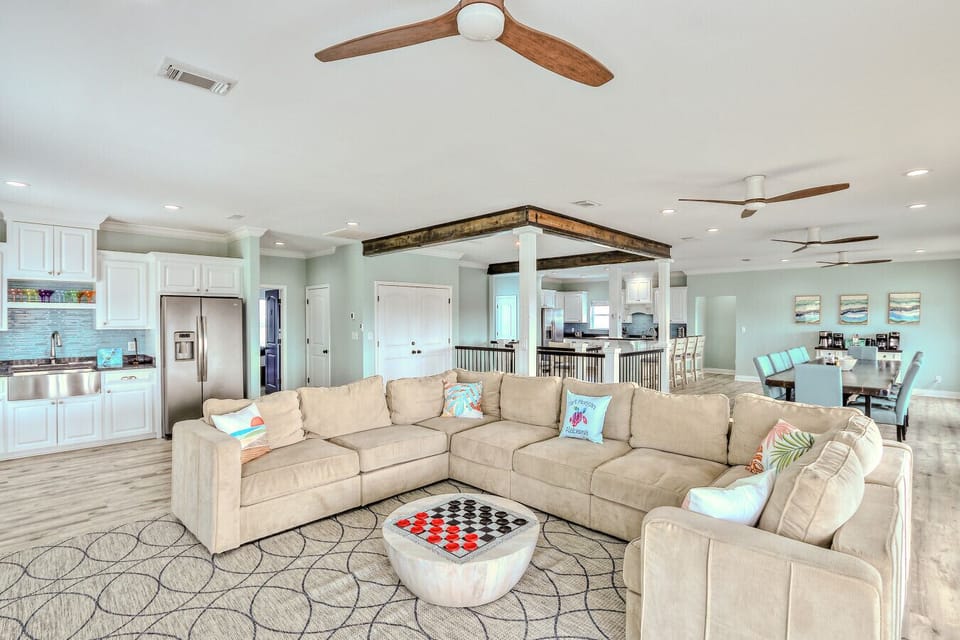 Open concept Living, Dining, & Kitchen