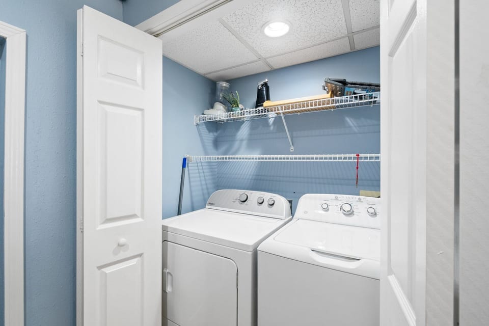Laundry area with washer and dryer in a compact, functional space