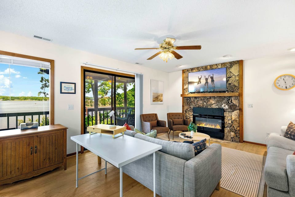 Curl up in the cozy living room & stream your favorites on the smart TV