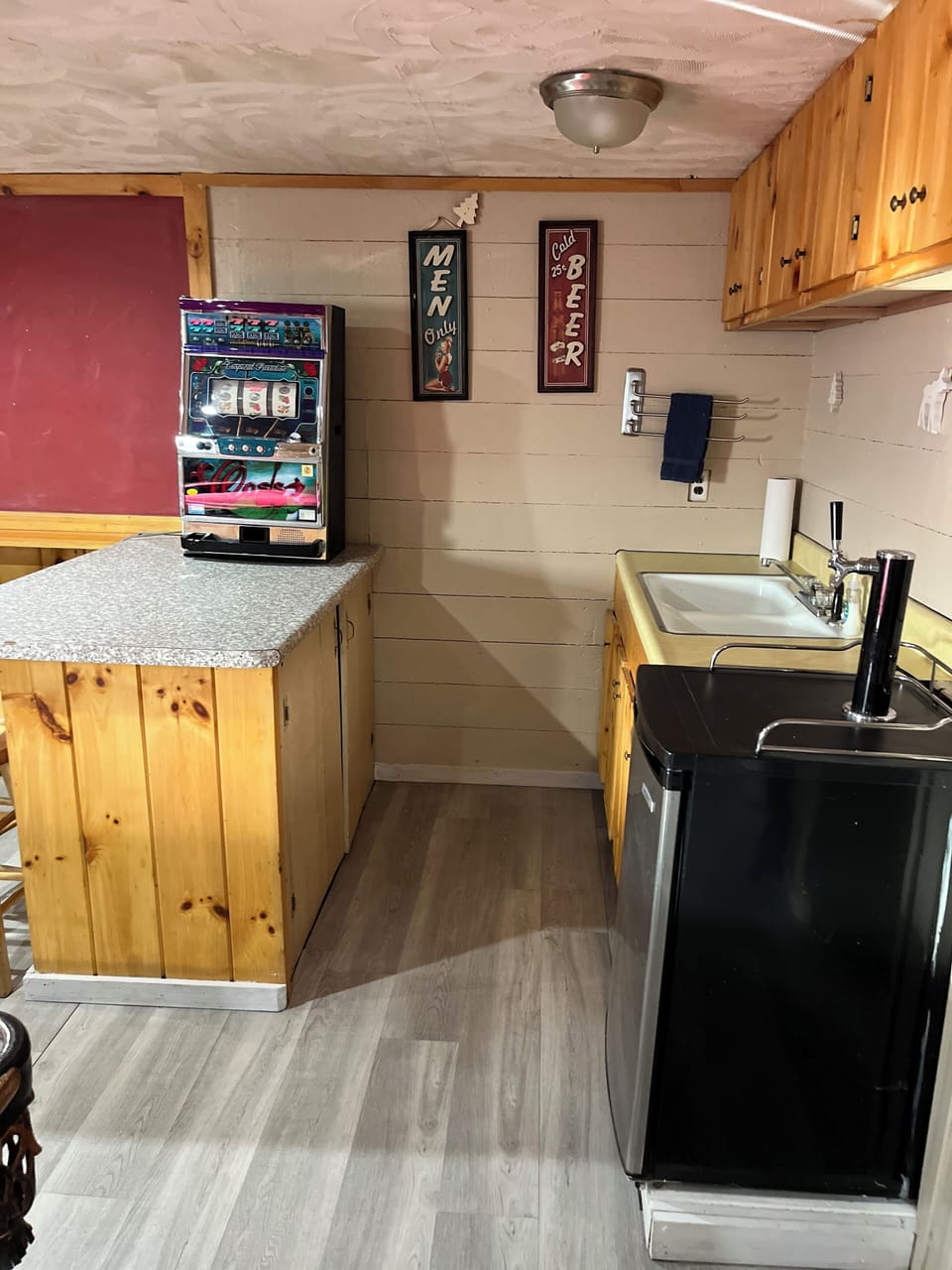 lower level game room kitchen area

