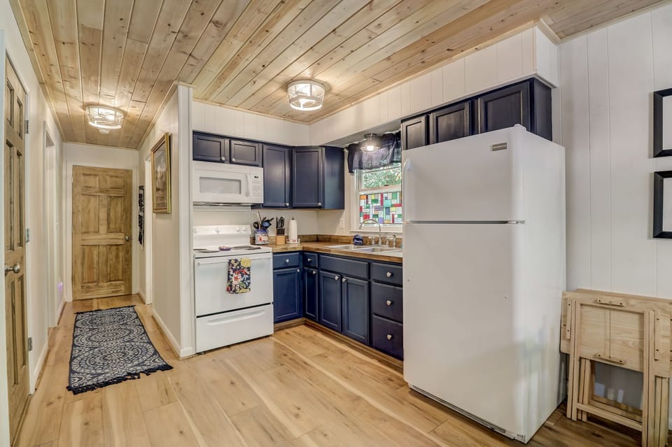 Fully stocked kitchen with coffee bar