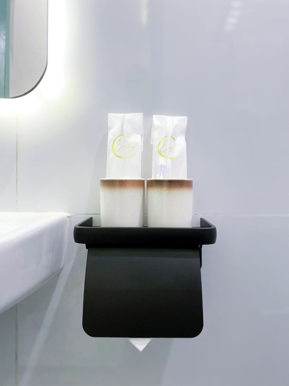 Shower, free toiletries, slippers, towels