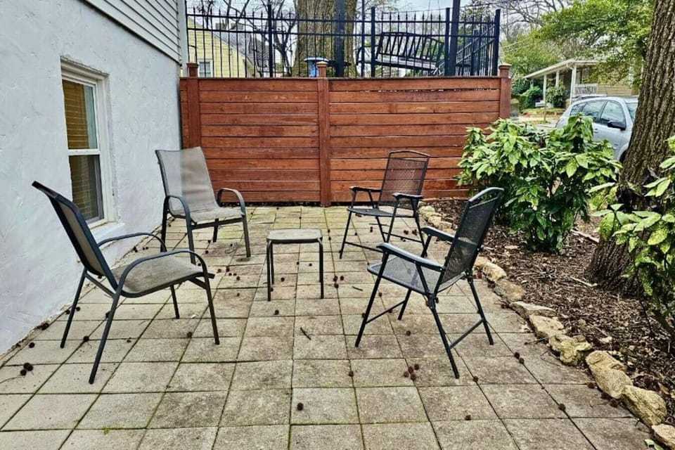Outside the apartment, you’ll find outdoor furniture—perfect for relaxation on a sunny day.