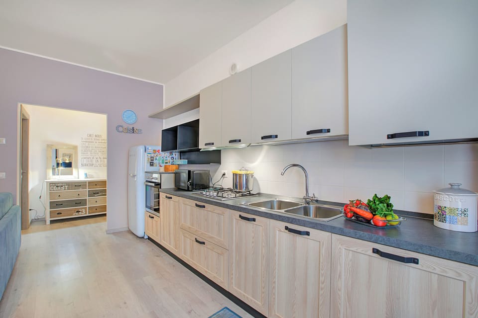 Family Apartment, 1 Bedroom, Microwave (Riva Nest) | Private kitchen