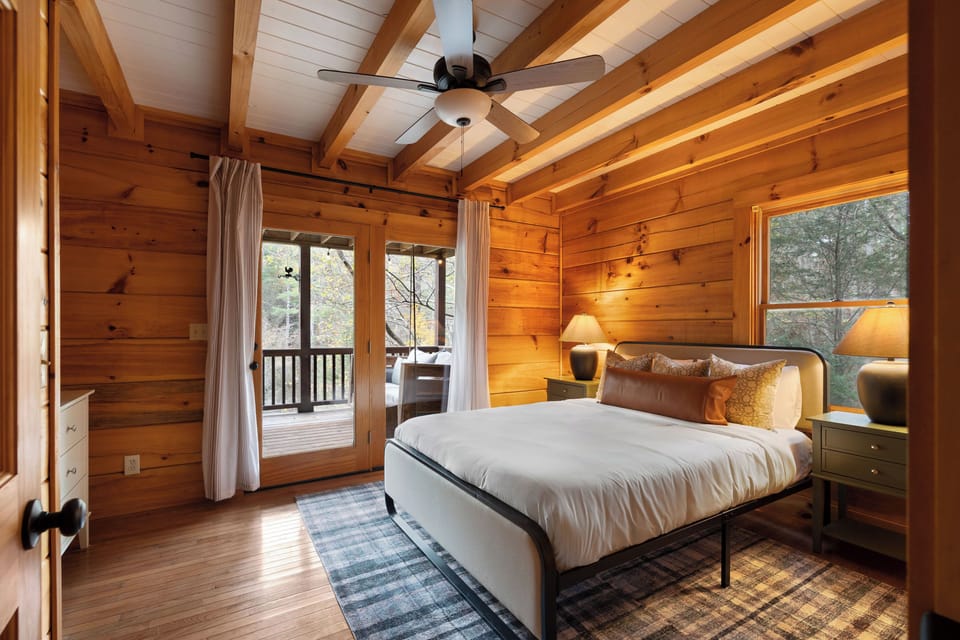 Great view in this main level Queen bedroom with access to the main deck.