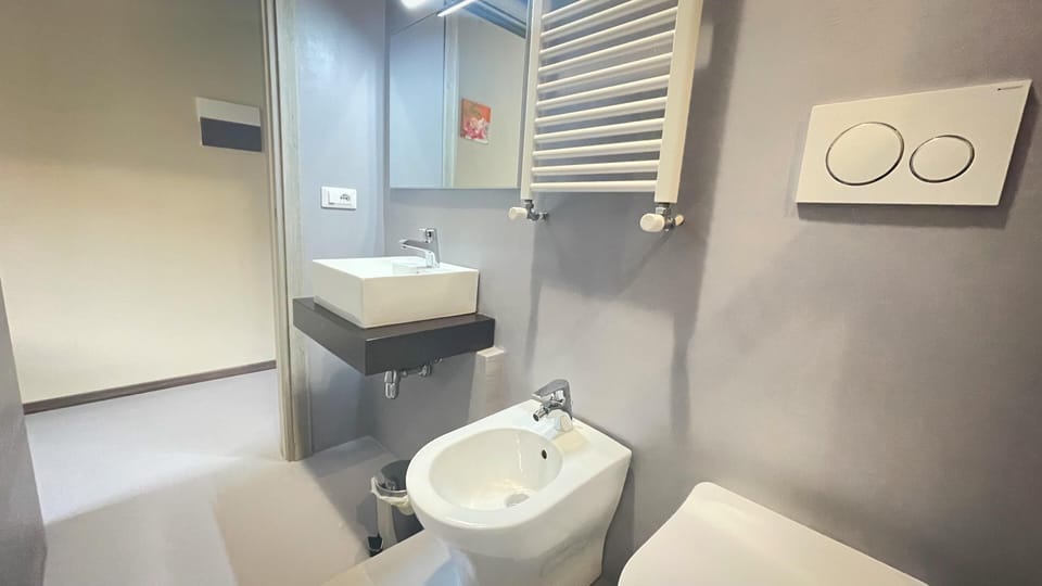 Panoramic Double Room, Balcony | Bathroom | Shower, hair dryer, towels, soap