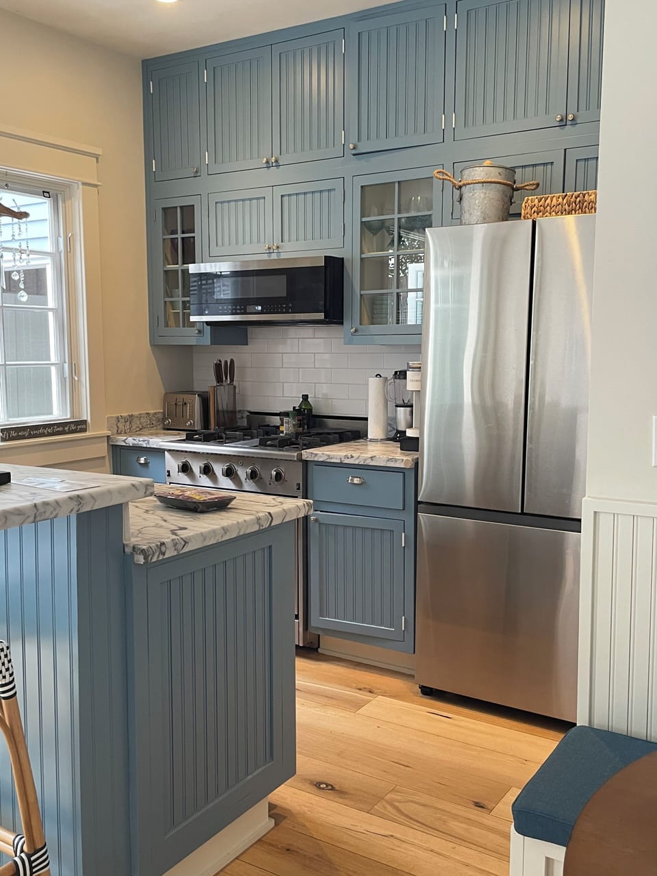 Kitchen with new refrigerator & icemaker
