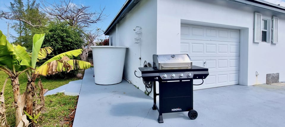 Outdoor shower and BBQ