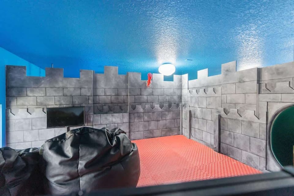 Second Floor Hideaway in Bowser's Castle with gaming station.