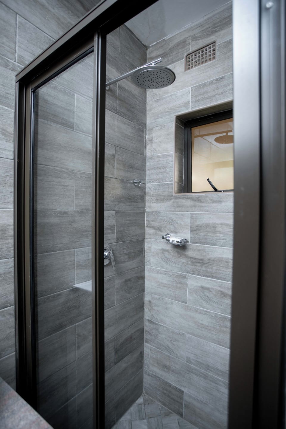 Standard Double Room, Patio | Bathroom | Shower, towels, soap, shampoo
