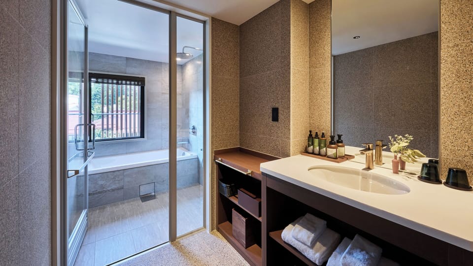 Superior Twin Room | Bathroom | Separate tub and shower, free toiletries, hair dryer, slippers