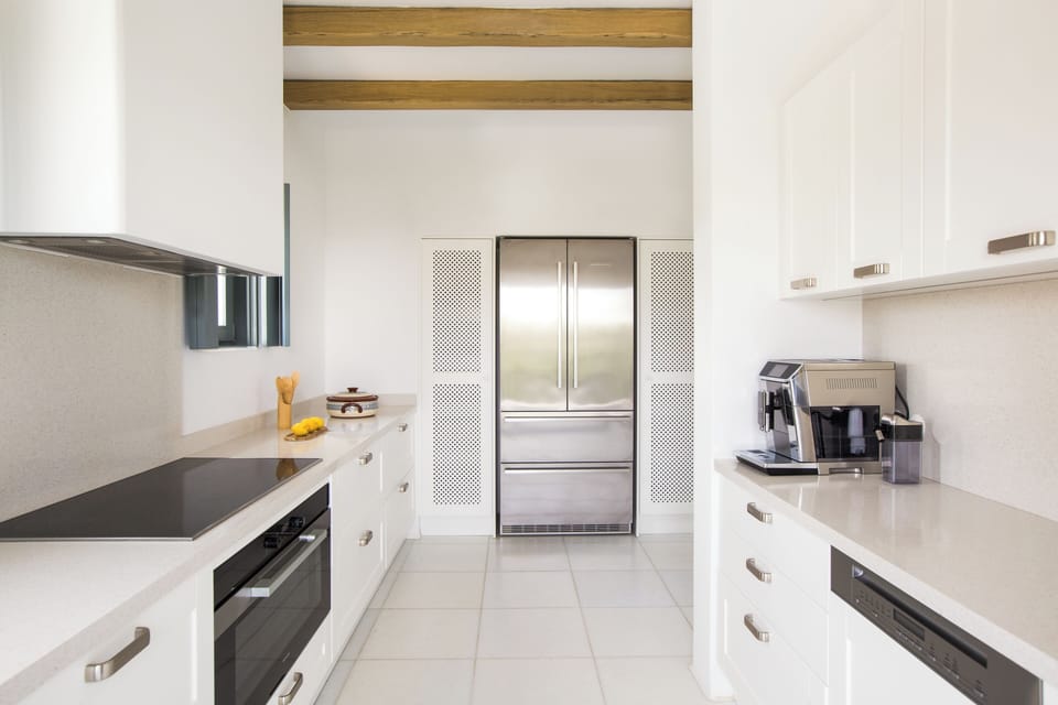 Luxury Villa, Private Pool, Sea View | Private kitchen | Full-size fridge, oven, stovetop, dishwasher