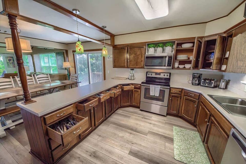 The kitchen is fully equipped with all your essentials for booking! 
