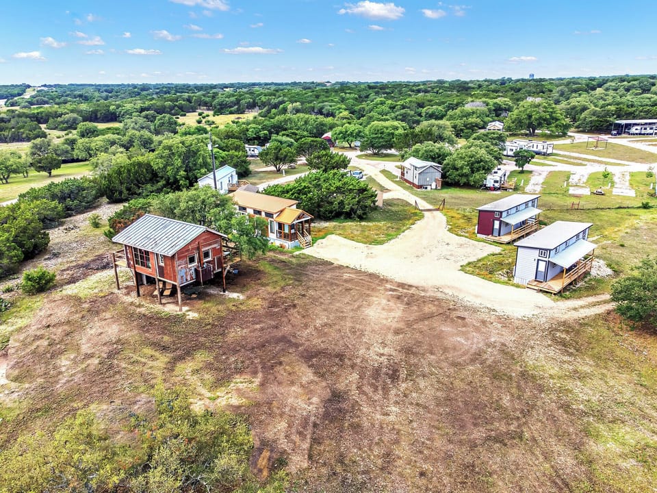 Aerial view of all the units on the property