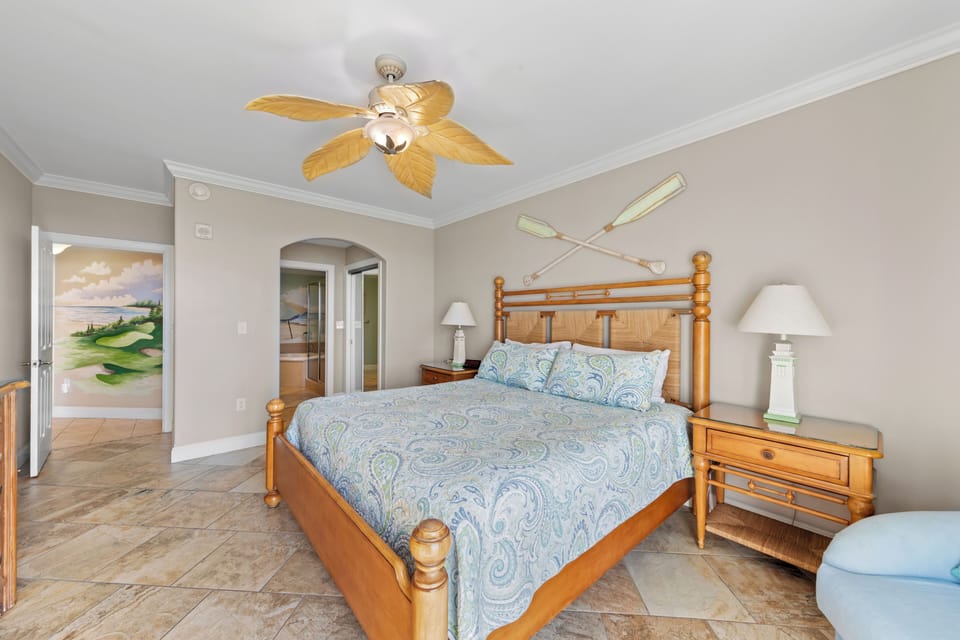 With a plush King Bed.