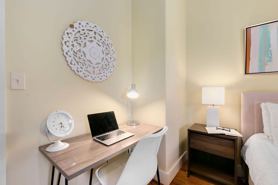 Bedroom 2 | Queen Bed with Laptop-friendly Workspace (main level)