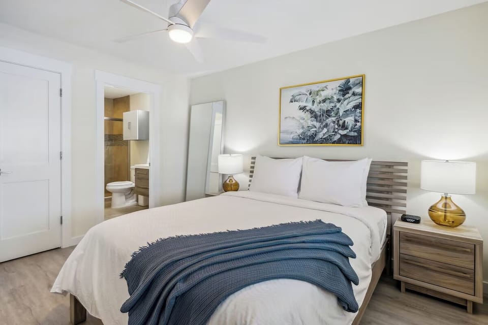 Sink into plush pillows after sun-filled days by the coast.