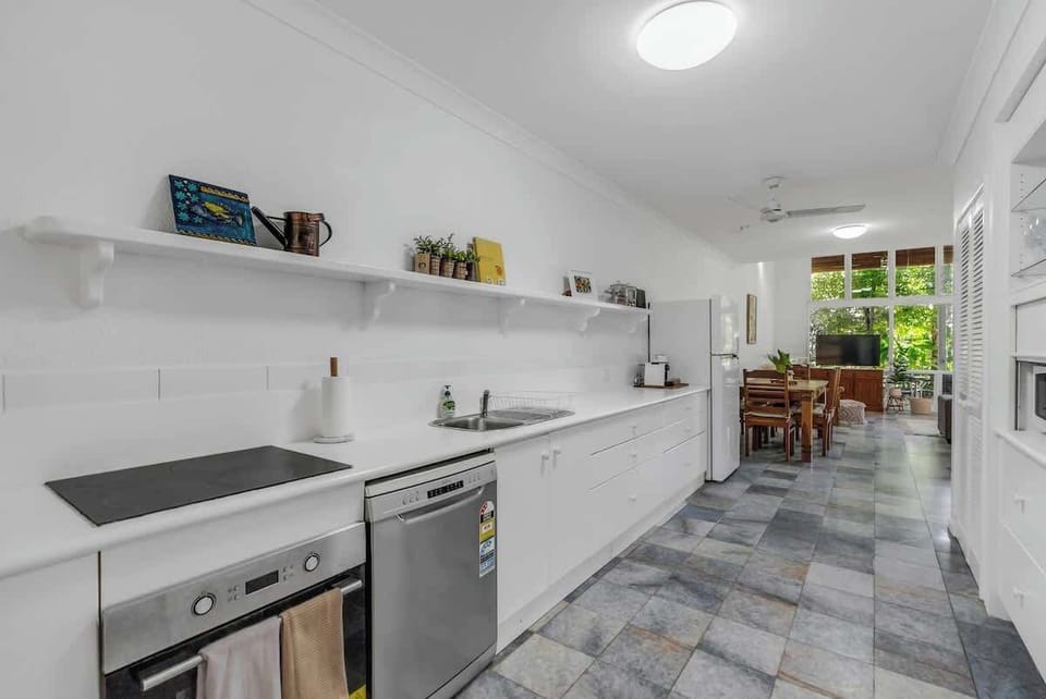 Whip up delicious food in the compact kitchen with an oven, dishwasher and Nespresso machine for your morning routine.