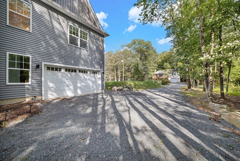 View of the garage and driveway.