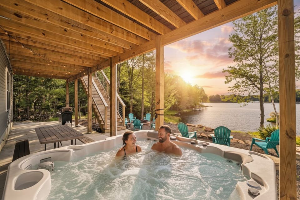 Enjoy the beautiful hot tub.