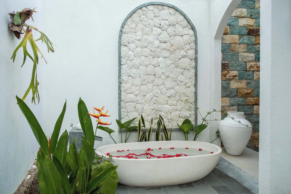 One Bedroom Pool Villa with private pool | Bathroom | Separate tub and shower, free toiletries, hair dryer, slippers