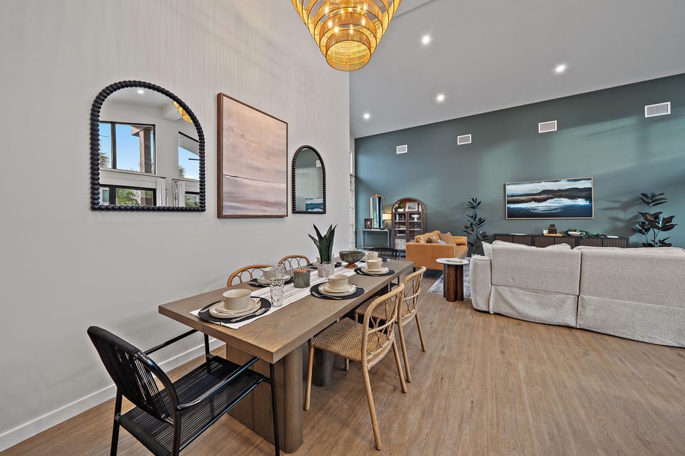 This beautiful dining table seats 6!