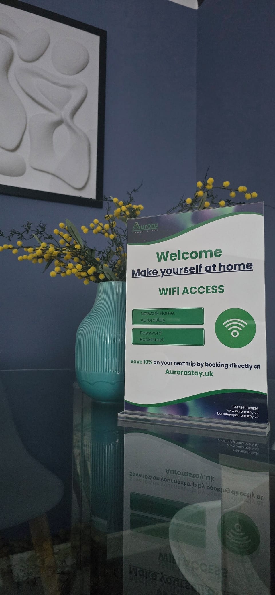 Easy-to-access WiFi details to make your stay smoother.