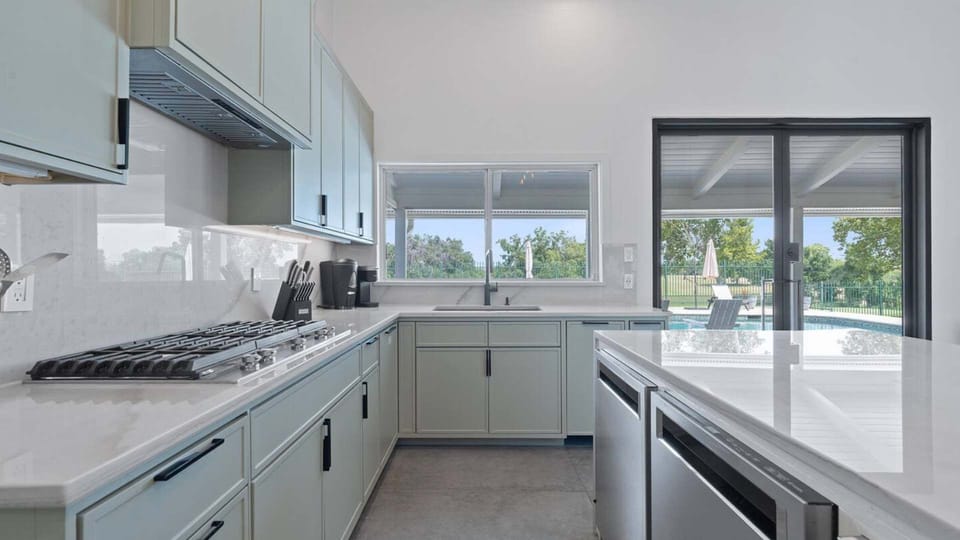 Chef's kitchen with modern appliances
