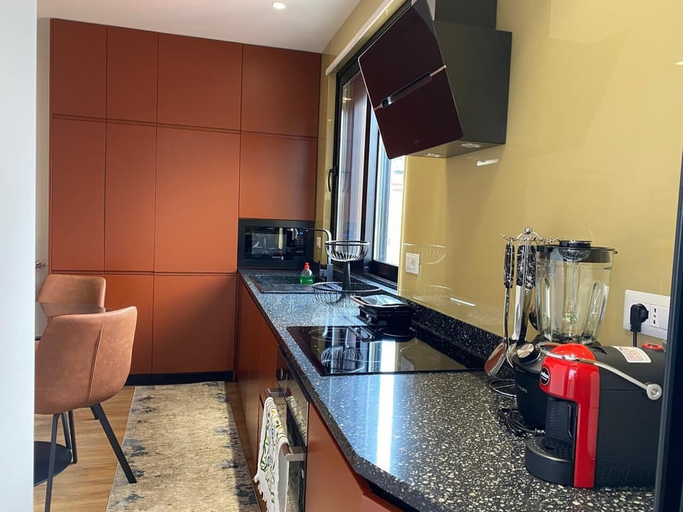 Comfort Apartment, Balcony, City View | Private kitchen