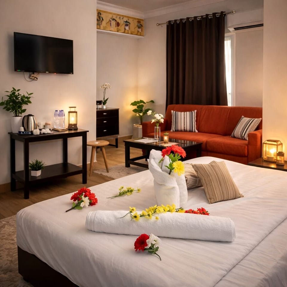 Grand Studio Suite | Premium bedding, down comforters, memory foam beds, minibar