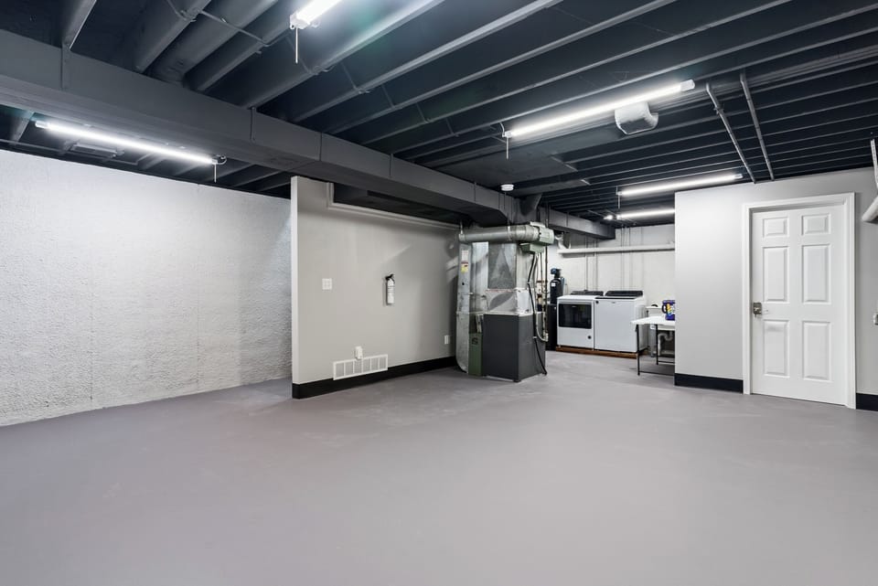 The basement features a private washer and dryer for your use only!