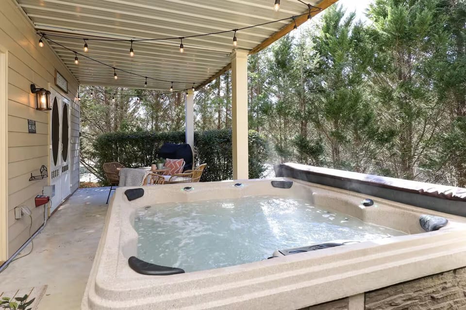 Private outdoor hot tub for relaxing
