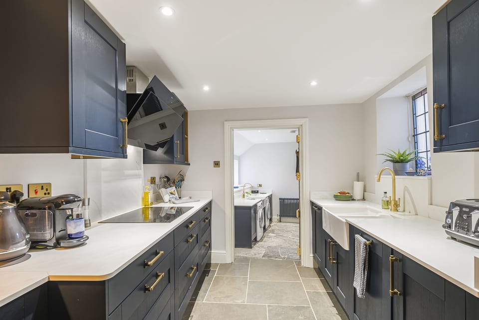 Beech House, Evershot: The well-equipped kitchen and separate utility room