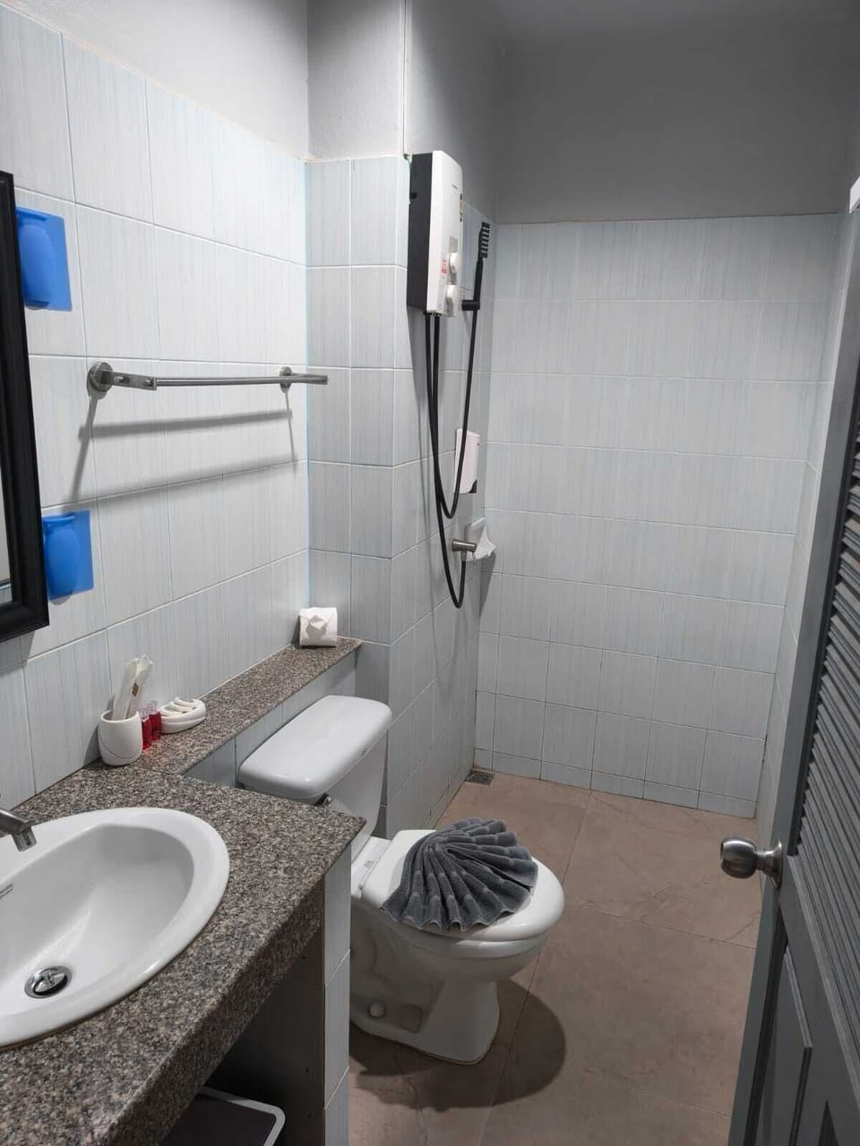 Bathrobes, slippers, soap, toilet paper