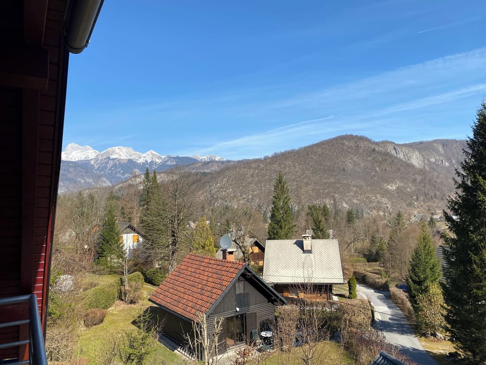Balcony view of the mountains (Triglav)