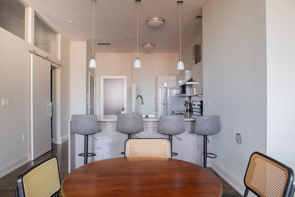 Flexible dining table/workspace - perfect for a morning coffee, a shared meal, or a comfortable spot to catch up on emails