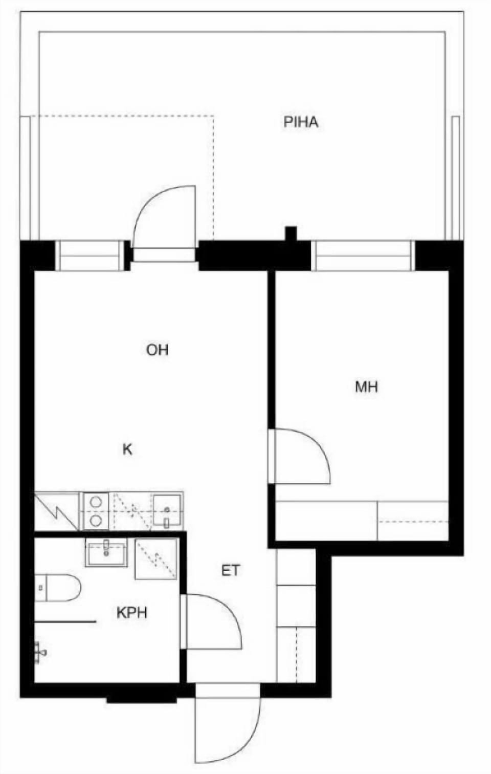 This efficient layout maximizes space and privacy, ensuring a smooth flow between the living area and the peaceful bedroom.
