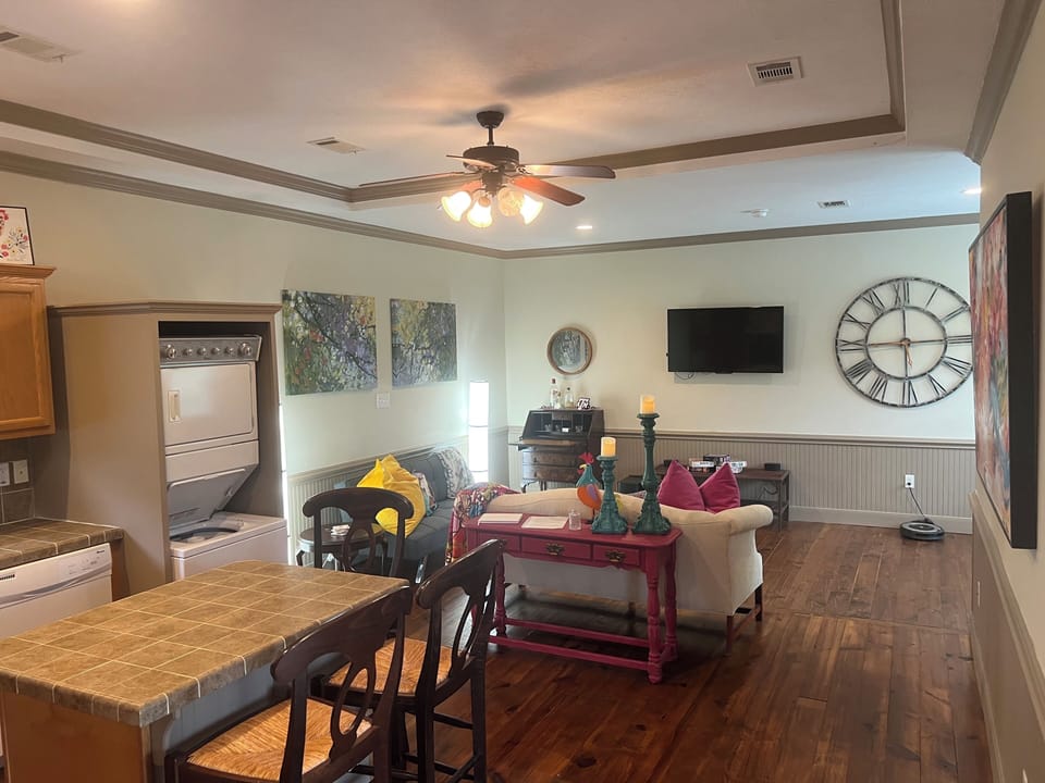 Kitchen living room TV room