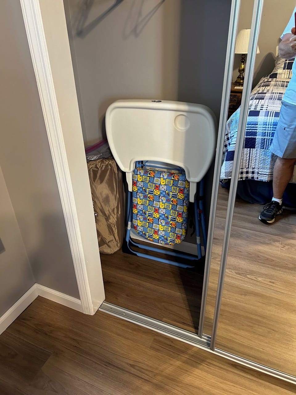 High chair and Pack N Play are in the closet of bedroom 1