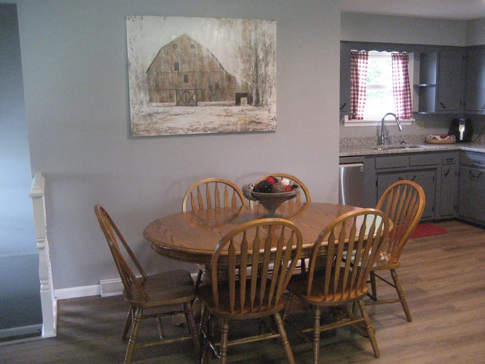 Dining table with six chairs