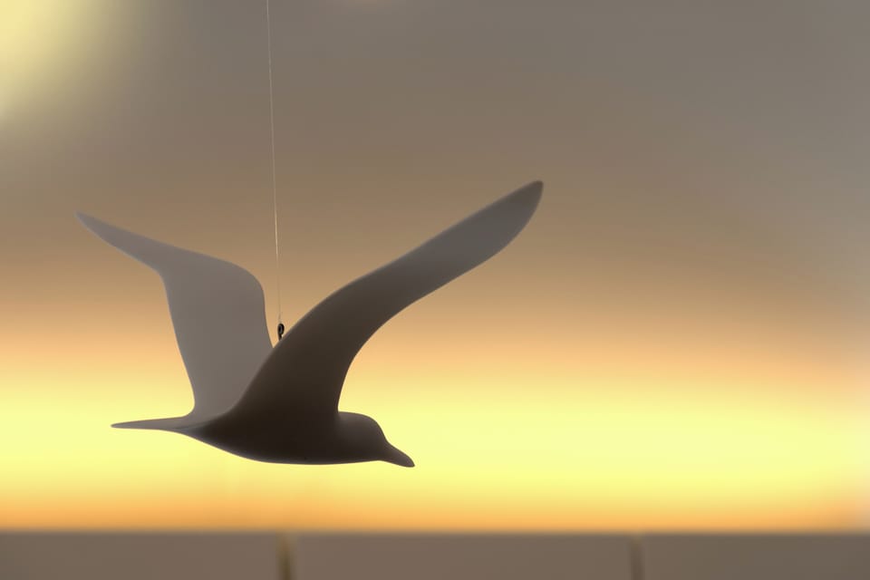 Closeup of a seagull sculpture shows just how beautifully refined they are.