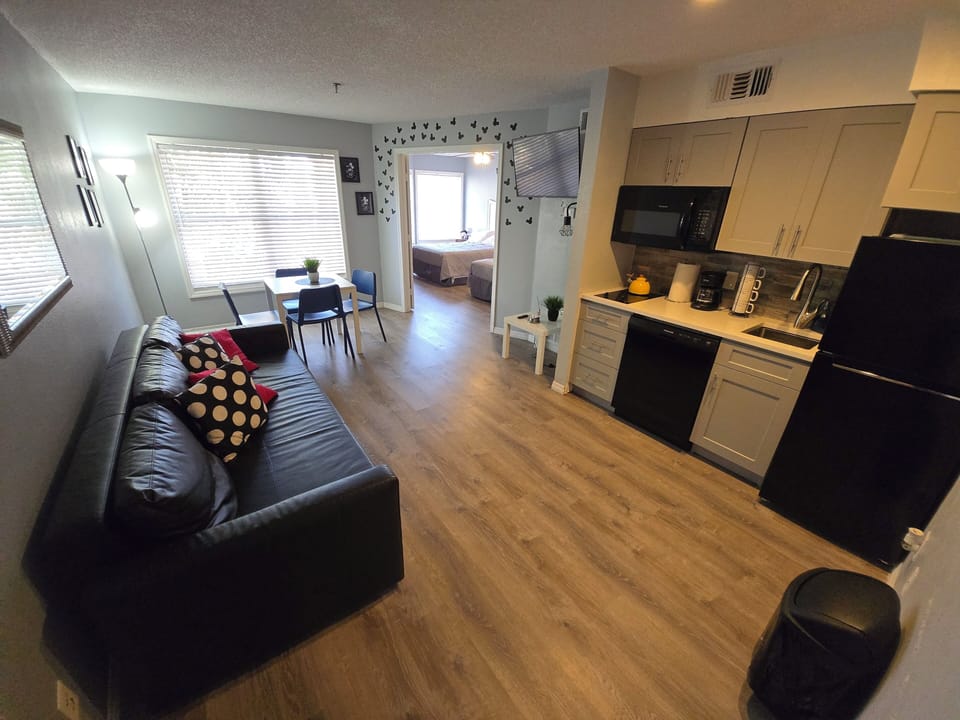 Cozy sofa bed and a new smart TV with all your favorite streaming apps!