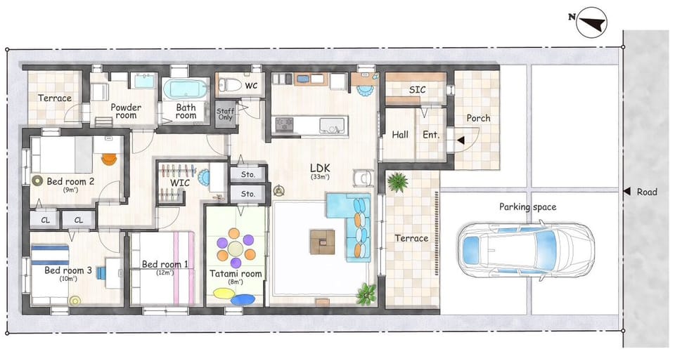 3 bedrooms, iron/ironing board, free WiFi