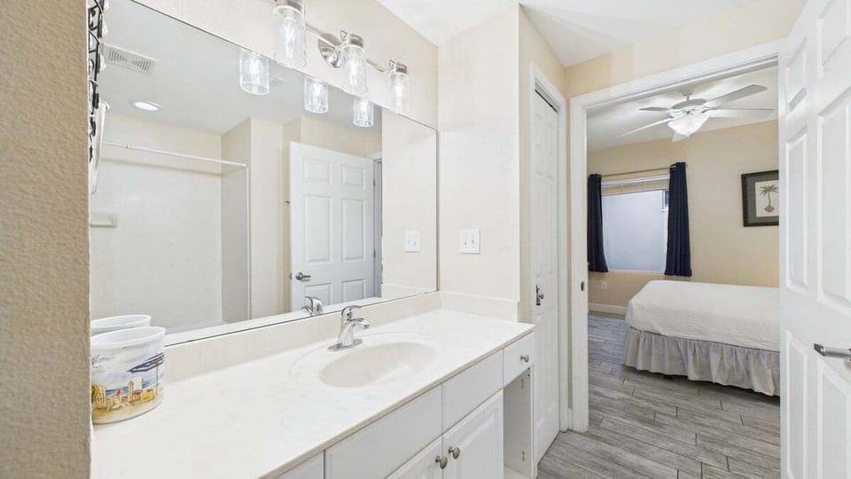 Primary bathroom with shower and tub combo